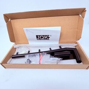 JQK Folding Clothes Hanger Rack Matte Black Wall Mount Stainless Steel Swing